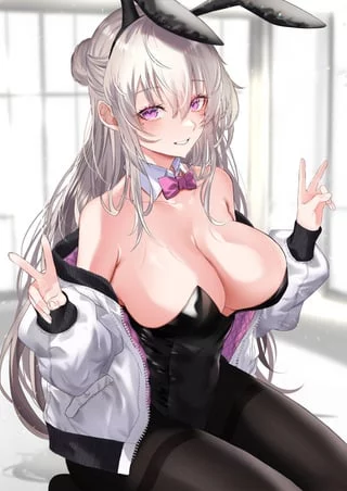 Silver-Haired Bunny Girl [Artist's Original]