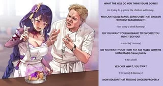 Chef Ramsey doesn’t approve of magic [Cooking] [ImpliedCreampie][Verbal] [Comedy] [Chicken] Artist: FoxyReine