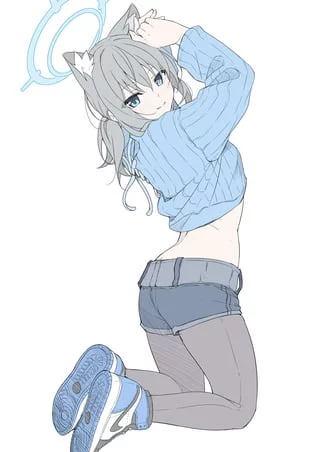 Hey babe. Look, your gift sweater can be used for teasing you~ (Let's do a wholesome rp with your teasing girlfriend. Or we can do something horny if you perverted monkeys wants it.)