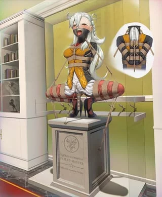 In a glass case, and kept bound on display as a trophy