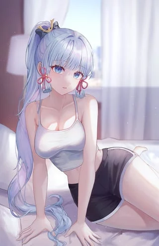 ayaka wears only camisole and shorts