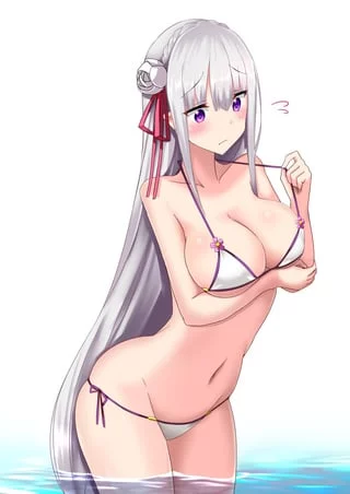 Emilia in a bikini (By ミナトヨ＠連載中) [Re-Zero]
