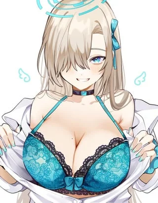Asuna revealing her sexy top [blue archive]