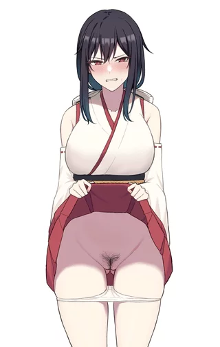 Yamashiro Disgusted Skirt Lift [Kantai Collection]