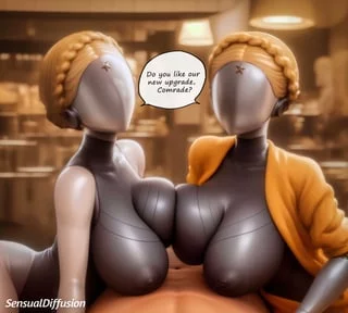 Atomic heart twins, ai-generated.