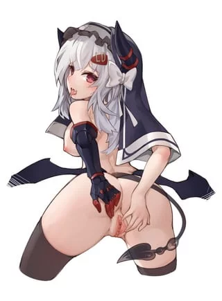 Sexy demon girl spread wide