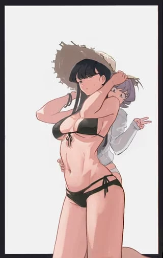 Komi and Najimi at the beach (By Fresk) [Komi Can't Communicate]