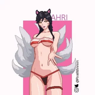 Ahri in lingerie (PixelMinmin)[League of Legends]