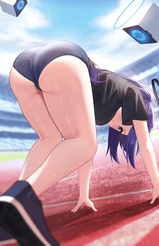 Yuuka Getting Ready to Run [Blue Archive]