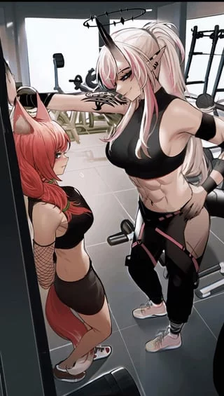 Oh hi… I didn’t realize you also came to this gym… y-you look good…