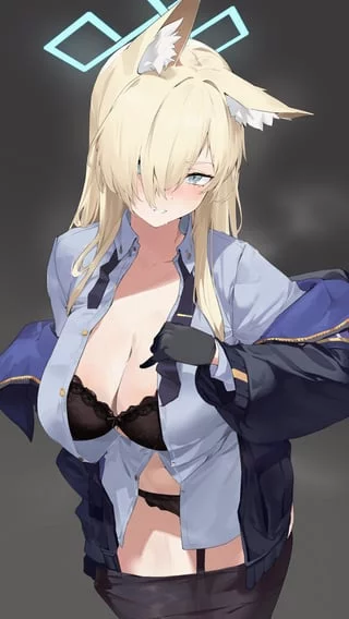 Kanna undressing [Blue Archive]