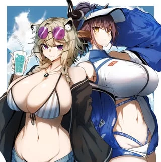 Summer Utage & Sideroca (Gin Moku) [Arknights]
