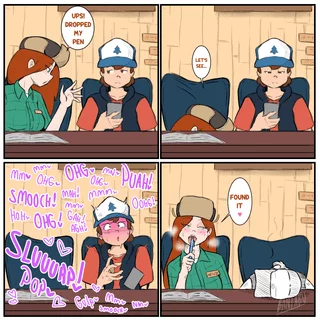 Dropped her pen (original post from rule34)