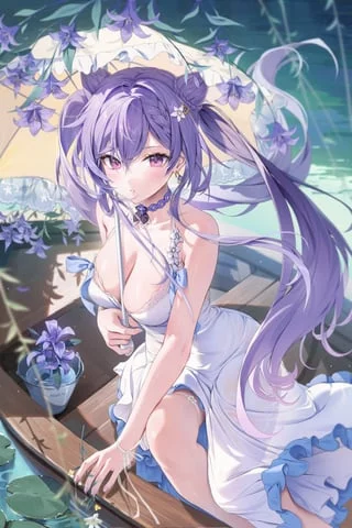 Keqing in white dress