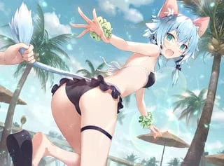 Sinon getting her tail dragged [Sword Art Online]