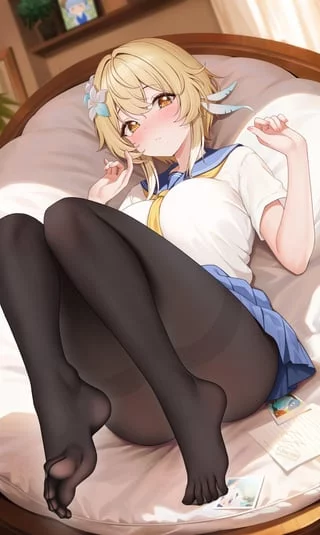 Lumine’s Feet in Stockings (Genshin Impact)