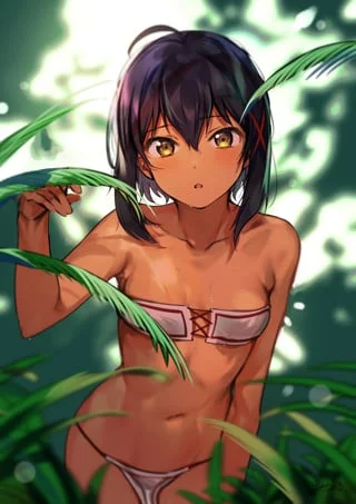 dark skin flat chest tube top [original]