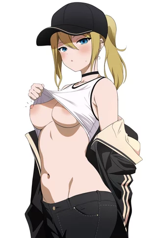 Hayasaka giving a quick peek