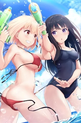 Takina Exposing Chisato's Ass (Lycoris Recoil)