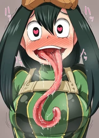 I want (Tsuyu) to wrap her tongue around my cock