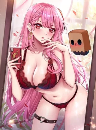 Red Lingerie Selfie [Virtual YTber]