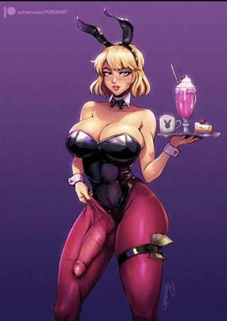 “I got your sweets and the drink Ma’am/Sir. Would you like anythings else?~” { I’d LOVE to be the bunny waitress of the day! Taking each of the horny costumers orders along the day~}