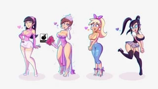 Trixie Tang, Timmy Turner, Chloe Carmichael, and Tootie (Linkartoon) [The Fairly OddParents]