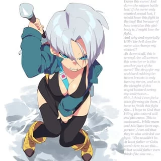 Trunks has trouble fighting in a female body [gendeswap] [no sex] [turned on easily]