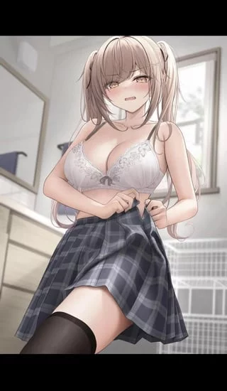 "H-Hey! Get out, you pervert, I'm changing!" (I want to be your tsundere little sister~)