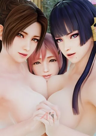 Mai, Honoka, and Nyotengu (AKI) [The King of Fighters, Dead or Alive]