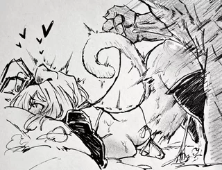 Goldenglow leashed and filled from the back (Big Star) [Arknights]