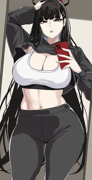 Rio's gym selfie (HP_hell) [Blue Archive]