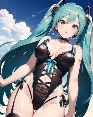 (Miku) body always gets me so damn hard, I imagine everyone’s cocks want to give her so much cum!