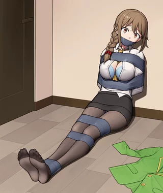 I'd love to wake up and see myself tied up and gagged with tape as you hornily stare at me.
