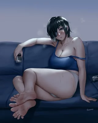 Himeno sweaty soles 🤤 (Artist: EASONX)