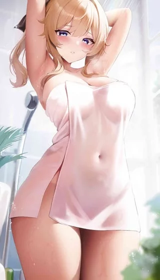 Jean taking a shower