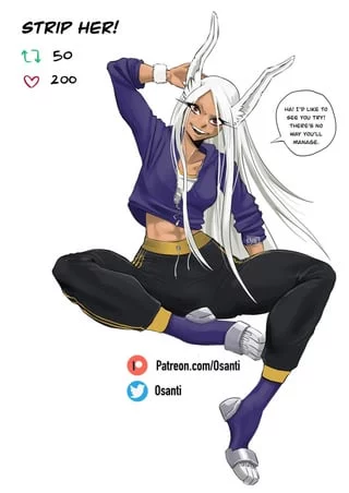 I have started a "strip the character" challenge for Mirko! it was very fun to draw her muscles ~ [Osanti]