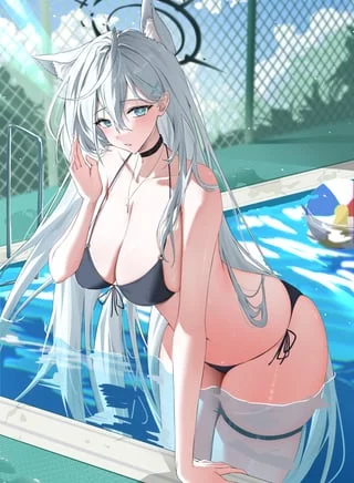 Shiroko half body submerged (7GXYTN1MEhMap0a) [Blue Archive]