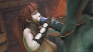 Kasumi and Monster - Huge horsecock in tiny Kasumi's mouth and anal (zomox) [Dead or Alive]
