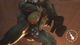 Monster's horsecock cum in Kasumi's Anal, For this she thanks him with a blowjob (zomox) [Dead or Alive]
