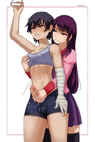 H-hey, you can't do that here! What if somebody sees us?