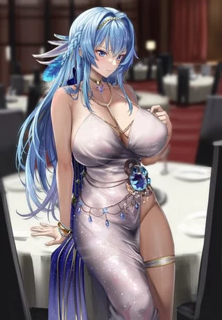 Helm arm support on table (amamimem) [Nikke]