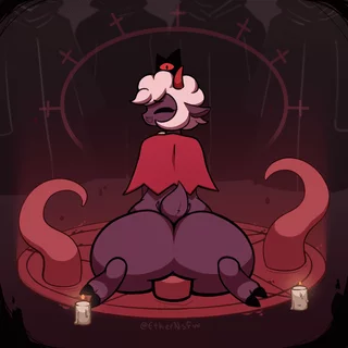 what would you do if you saw her testing out the tentacles? (ethernsfw) [Cult of the Lamb]