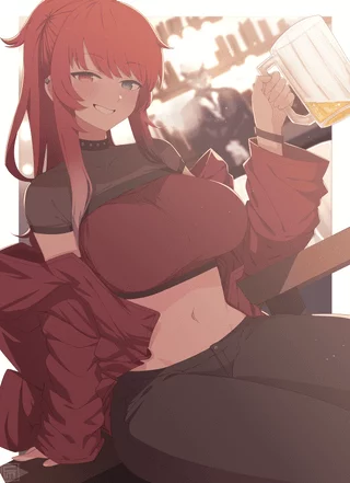 Enjoying a beer [Artist's Original]