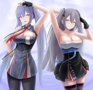 USS Essex (CV-9) and USS Intrepid (CV-11) by Archstreal [Azur Lane]