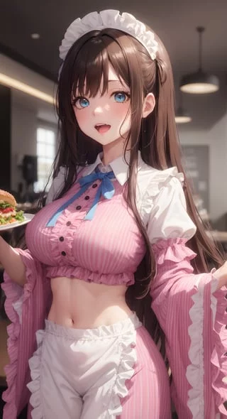 Pink Waitress Maid