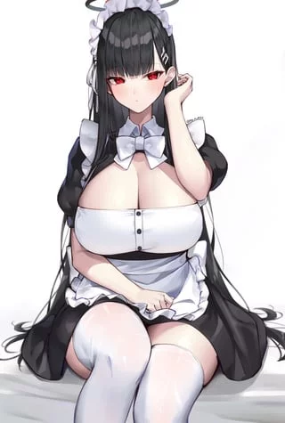 Rio in maid outfit (ﾓﾉ!!) [Blue Archive]