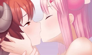 Sucking her tongue