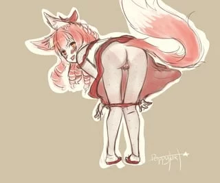 Teasing fox shows her cute butt (Artpoppytart)