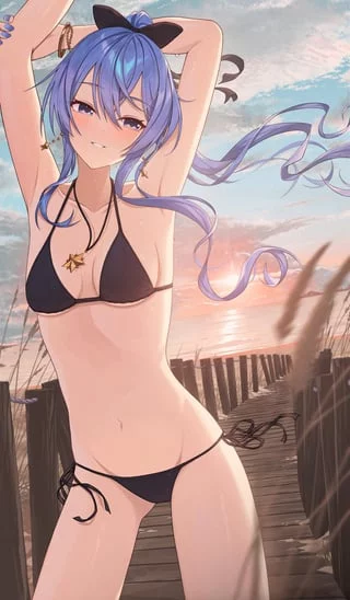 Sunset Suisei rocking the little black bikini ☄️